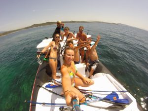 Marion recently spent a summer working for a kiteboarding and windsurfing school. 