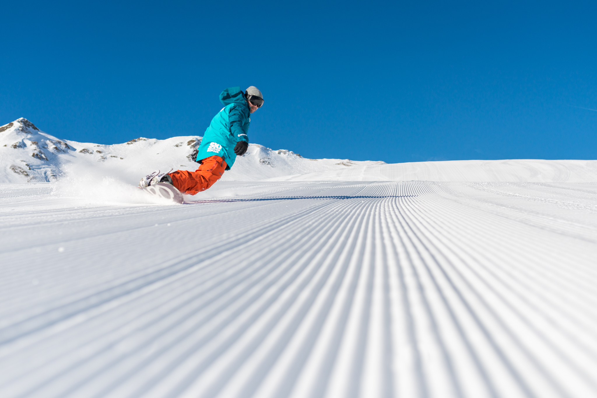 Snowboarder in Val d'Isère - Winter 2017