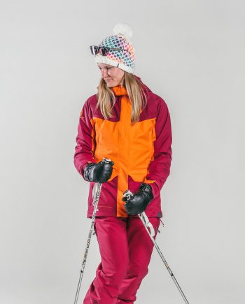 Oxygène Ski & Snowboard School Female Adult with Ski Poles