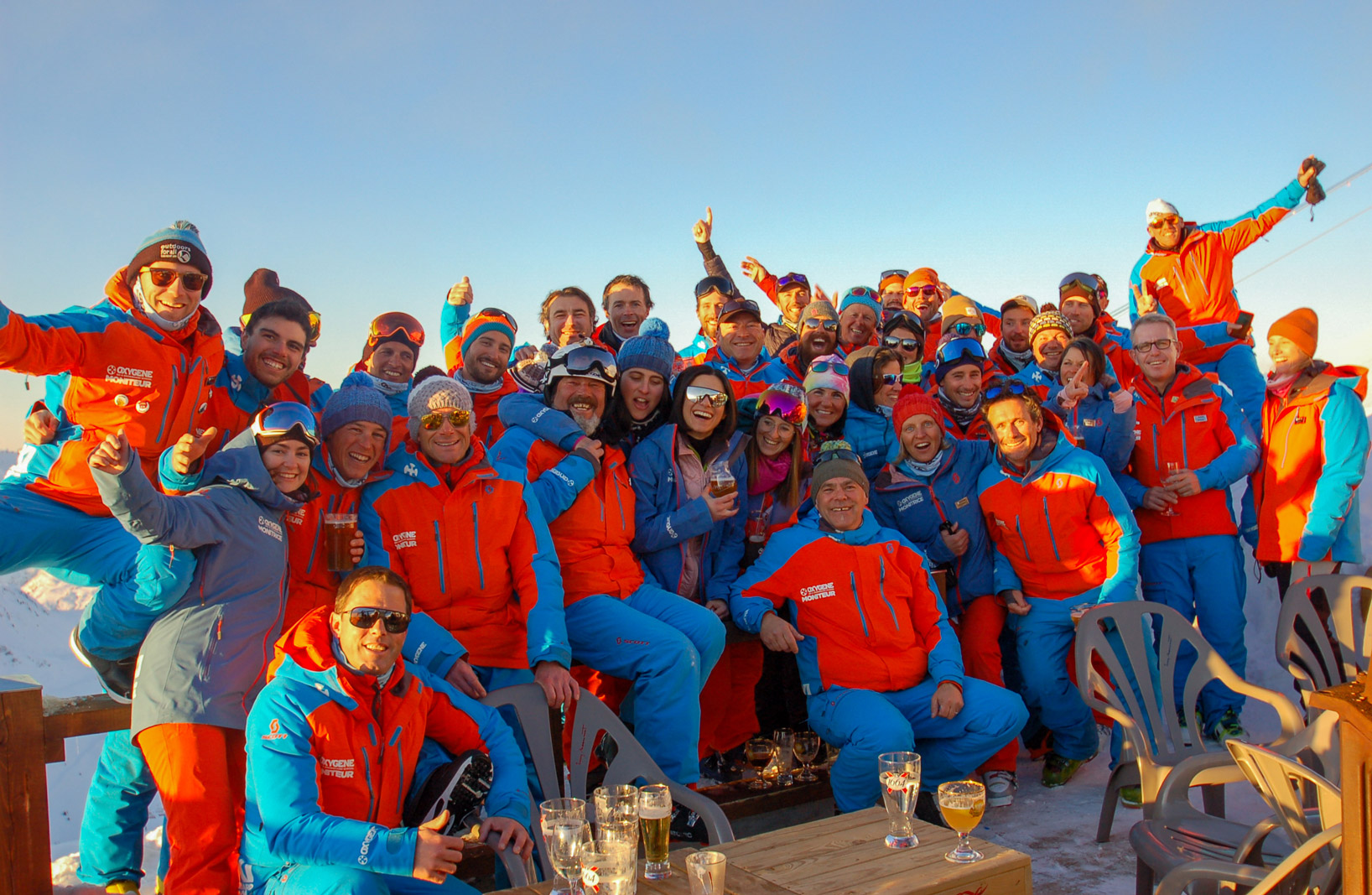 A part of the La Plagne team of instructors, February 2020